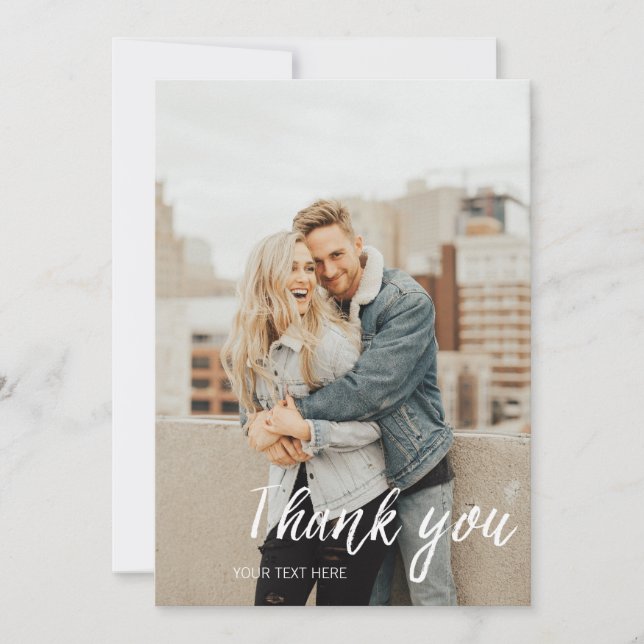 Brush Script Photo Thank You Card (Front)