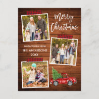 Brush Script Plaid Craft Tape Wood Truck Christmas