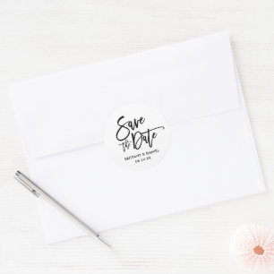 Brush Script Save The Date Envelope Seals