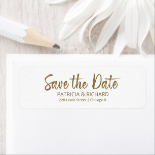 Brush Script Wedding Save The Date Return Address
