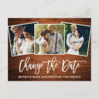 Brush Script Wood Change The Date Photo