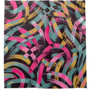 Brush stroke artistic seamless pattern shower curtain