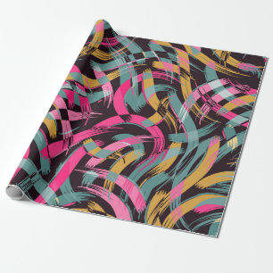 Brush stroke artistic seamless pattern wrapping paper