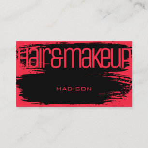 Brush Stroke Bright Pink Glamorous Luxury Beauty Business Card