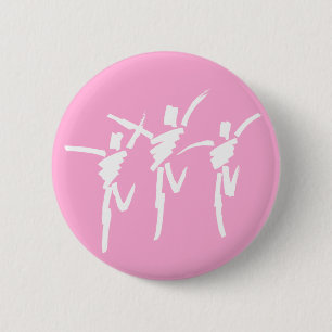 Brush Stroke Dance Trio Button in Pink