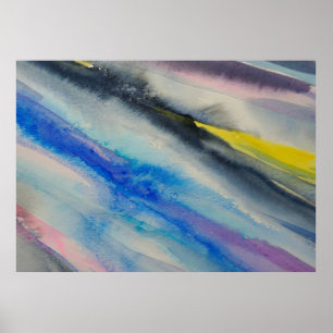 brush stroke, painting Abstract watercolor colorf Poster