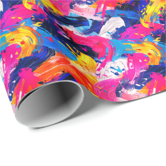 brush stroke pattern wrapping paper