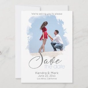 Brush Stroke Photo Window Save the Date Invitation