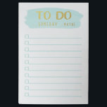 Brush Stroke | Procrastinator's To Do List Post-it Notes<br><div class="desc">This cute and comical To Do List reads "To do... someday... maybe" in faux gold foil over an aqua watercolor paint stroke.  Great gift idea for the procrastinator in your life! Or for the person who just can't seem to ever really get anything accomplished. :)</div>