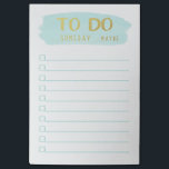 Brush Stroke | Procrastinator's To Do List Post-it Notes<br><div class="desc">This cute and comical To Do List reads "To do... someday... maybe" in faux gold foil over an aqua watercolor paint stroke.  Great gift idea for the procrastinator in your life! Or for the person who just can't seem to ever really get anything accomplished. :)</div>