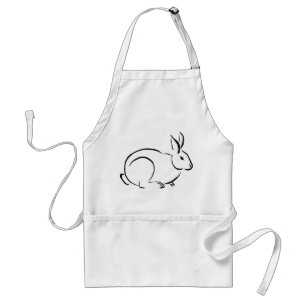 Brush stroke rabbit standard apron