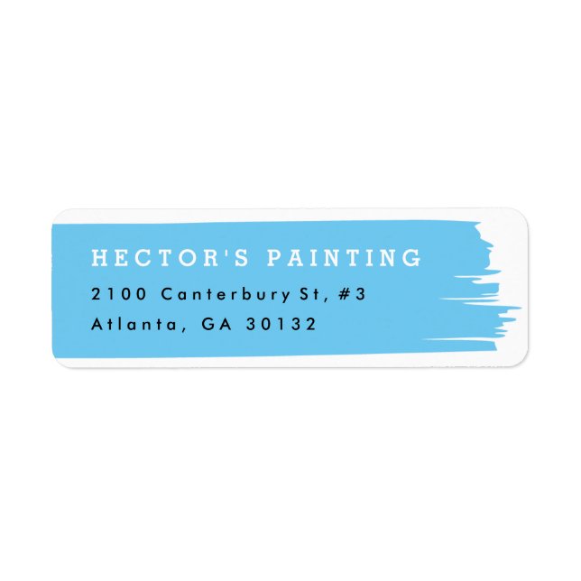 Brush stroke return address label (Front)