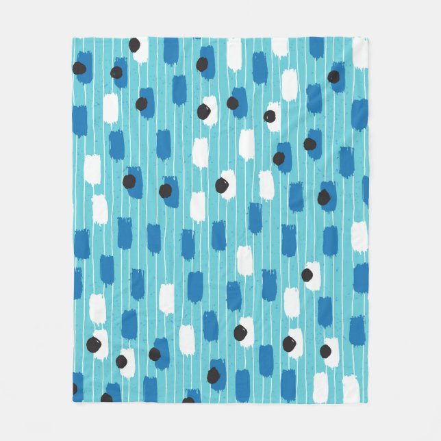 Brush stroke seamless pattern, hand-drawn. fleece blanket (Front)