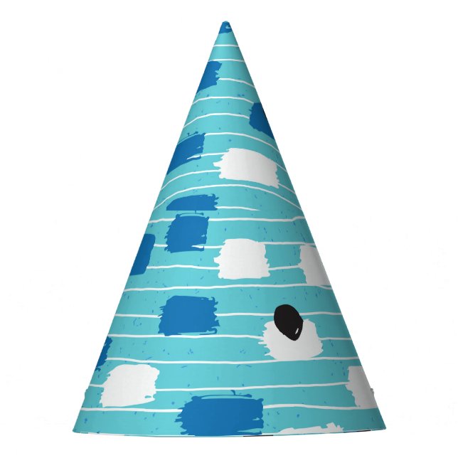 Brush stroke seamless pattern, hand-drawn. party hat (Front)