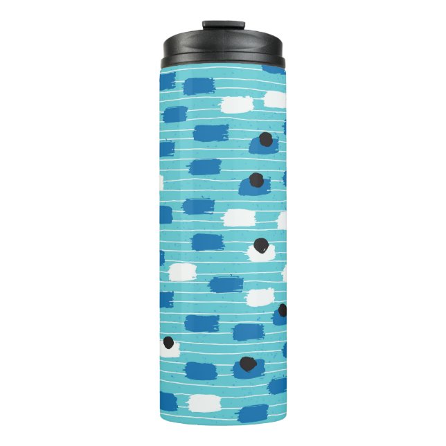 Brush stroke seamless pattern, hand-drawn. thermal tumbler (Front)