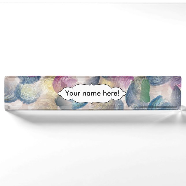 Brush strokes abstract design nameplate (Front)