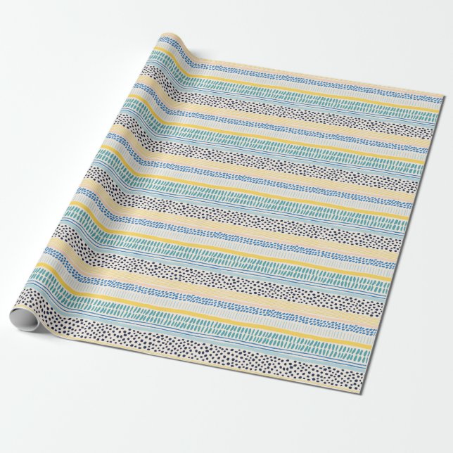 Brush Strokes: Abstract Seamless Fun Wrapping Paper (Unrolled)