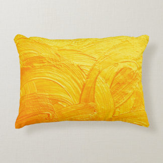Brush strokes and curves gold abstract background decorative cushion