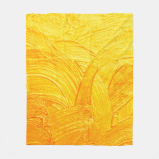 Brush strokes and curves gold abstract background fleece blanket