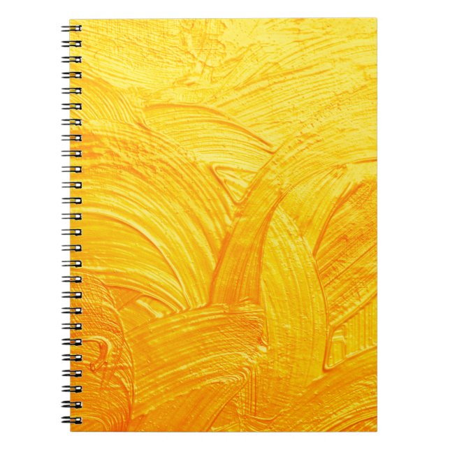Brush strokes and curves gold abstract background notebook (Front)