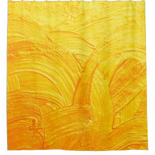 Brush strokes and curves gold abstract background shower curtain