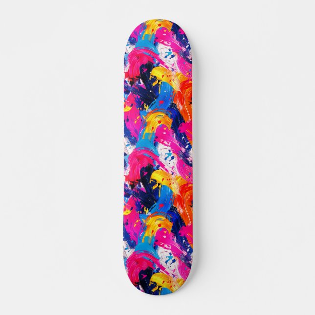 brush strokes pattern skateboard (Front)