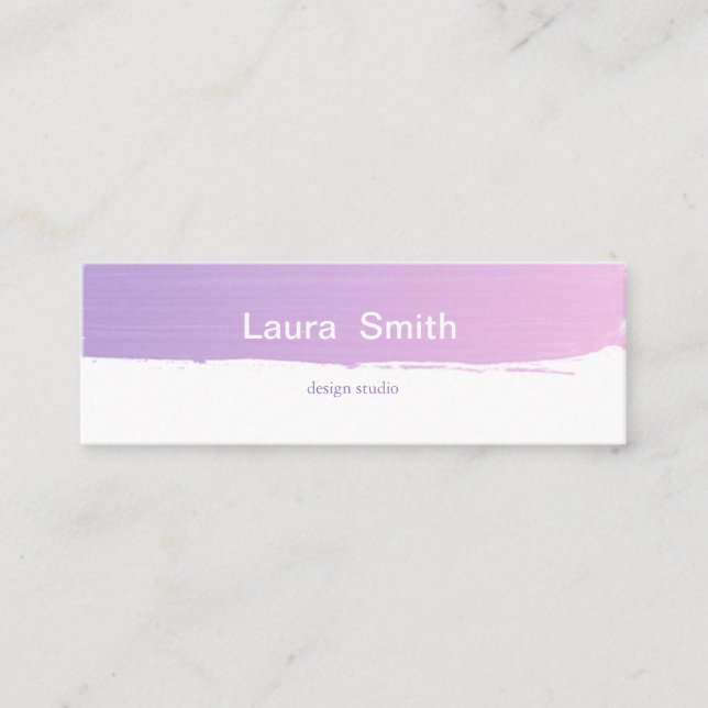 Brush strokes texture. Text. Mini Business Card (Front)