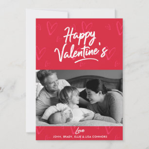 Brush Strokes Typography Valentine Photo Card