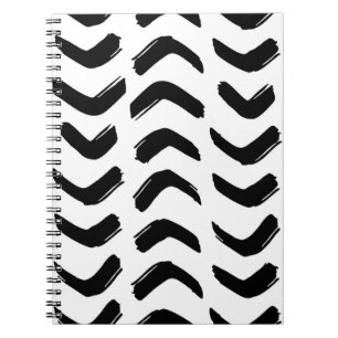 Brush strokes vintage seamless pattern. Black and Notebook