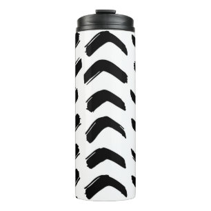 Brush strokes vintage seamless pattern. Black and Thermal Tumbler
