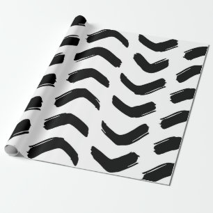Brush strokes vintage seamless pattern. Black and Wrapping Paper