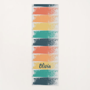 Brush Strokes with Retro Colours Yoga Mat