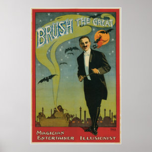 Brush ~ The Great Magician Vintage Magic Act Poster