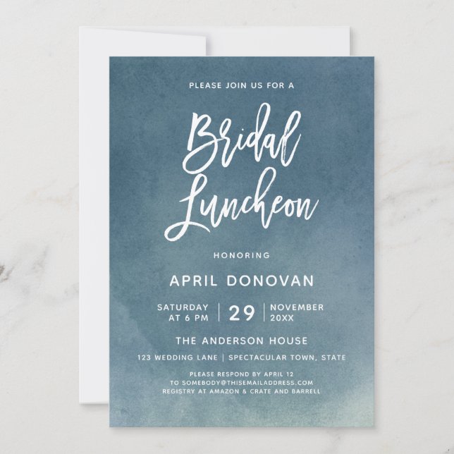 Brush Typography Bridal Luncheon Invitation (Front)