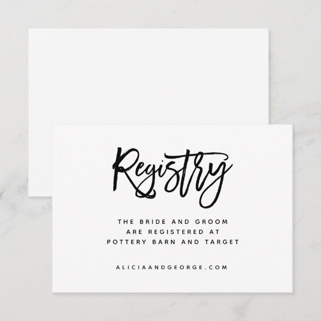 Brush Typography Registry Card (Front/Back)