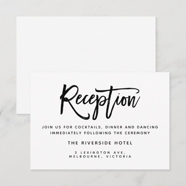 Brush Typography Wedding Reception Invitation (Front/Back)