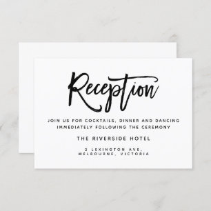 Brush Typography Wedding Reception Invitation