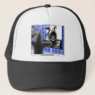 Brush With Death Funny Halloween Cartoon Gifts Trucker Hat