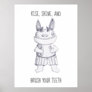 Brush Your Teeth/ Funny Personalized Poster