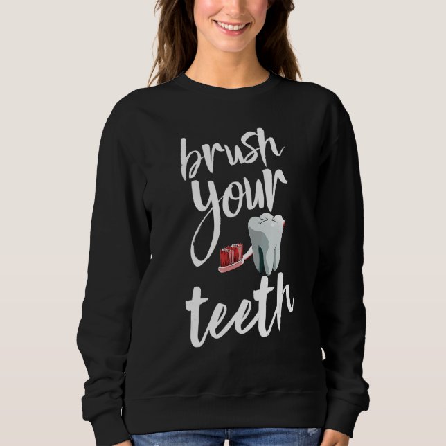 Brush Your Teeth Tee   Plaque Tooth Tees Dentists (Front)