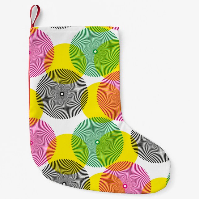 Brush Zigzags: Hand Drawn Pattern Small Christmas Stocking (Front)