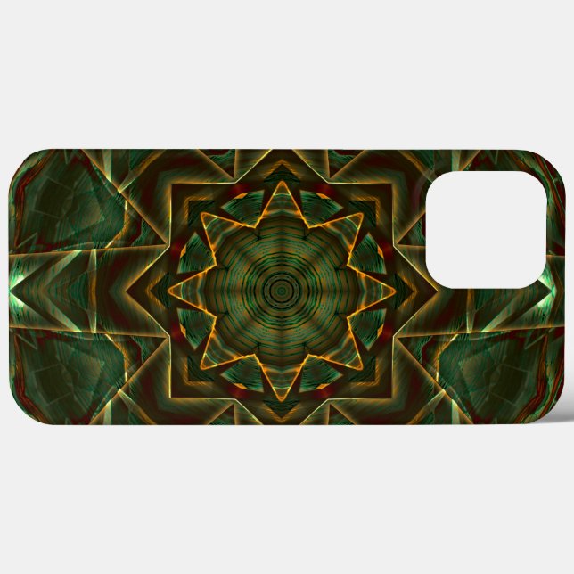 Brushed aged brownish blue kaleidoscope gear style Case-Mate iPhone case (Back (Horizontal))