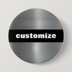Brushed Aluminium 7.5 Cm Round Badge