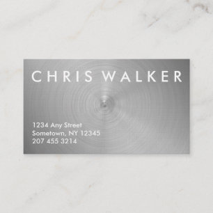 Brushed aluminium business cards