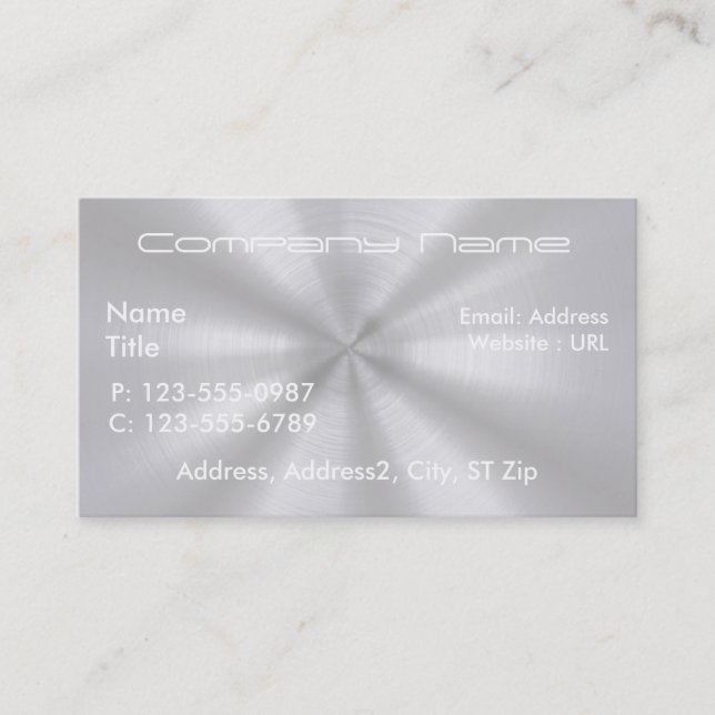 Brushed Aluminium Business Cards (Front)