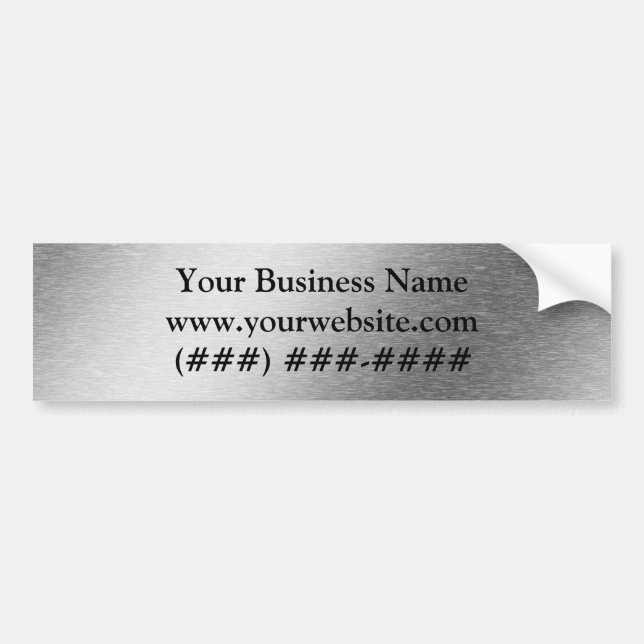 Brushed Aluminium Effect Business Bumper Sticker (Front)