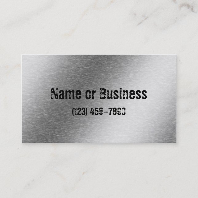 Brushed Aluminium Effect Business Card (Front)