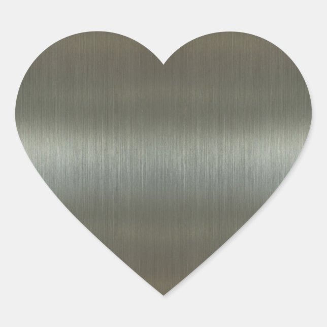 Brushed Aluminium Heart Sticker (Front)