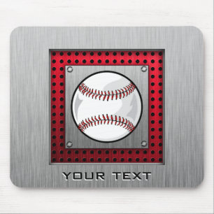 Brushed Aluminium look Baseball Mouse Pad