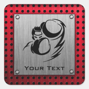 Brushed aluminium look Boxer Square Sticker